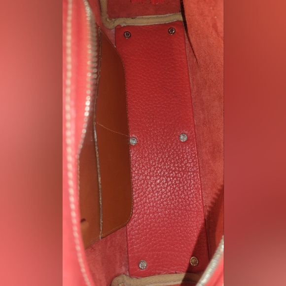 Dooney & Bourke Vintage Red Bowling Leather Handbag - Picture 9 of 13
